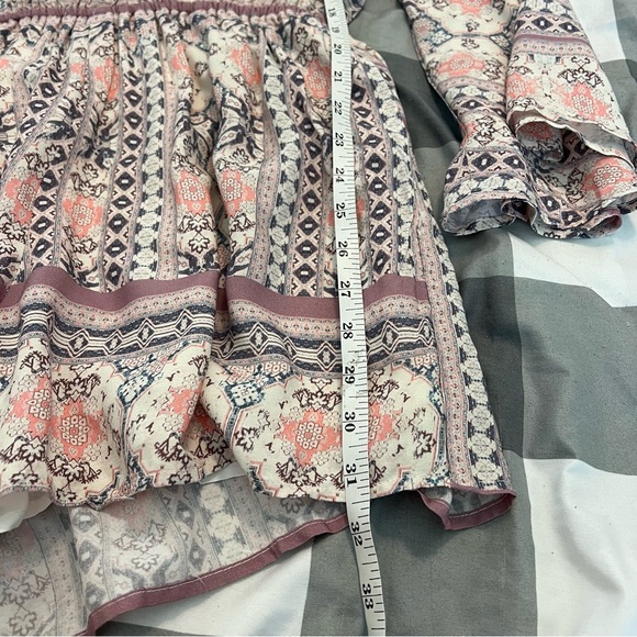 L*Space Lovestruck Rimini Romper Bell Sleeve in Cream Multi Size Large - Picture 12 of 13